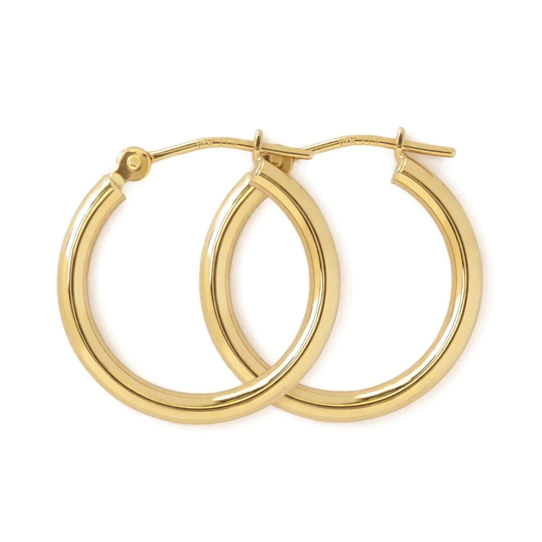 Richmond Eternity 14k Gold Hoops | Henri Noel Fine Jewelry