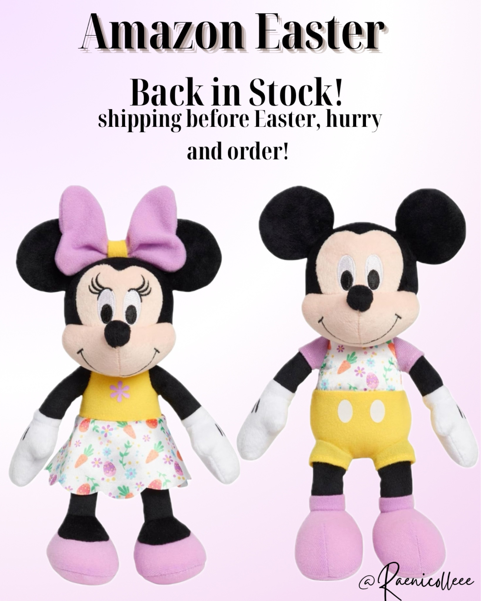 Under $15 for this Minnie and Mickey Plush Set! Back in stock order now for delivery before Easter! 🐣

#LTKfindsunder50 #LTKkids #LTKSeasonal
