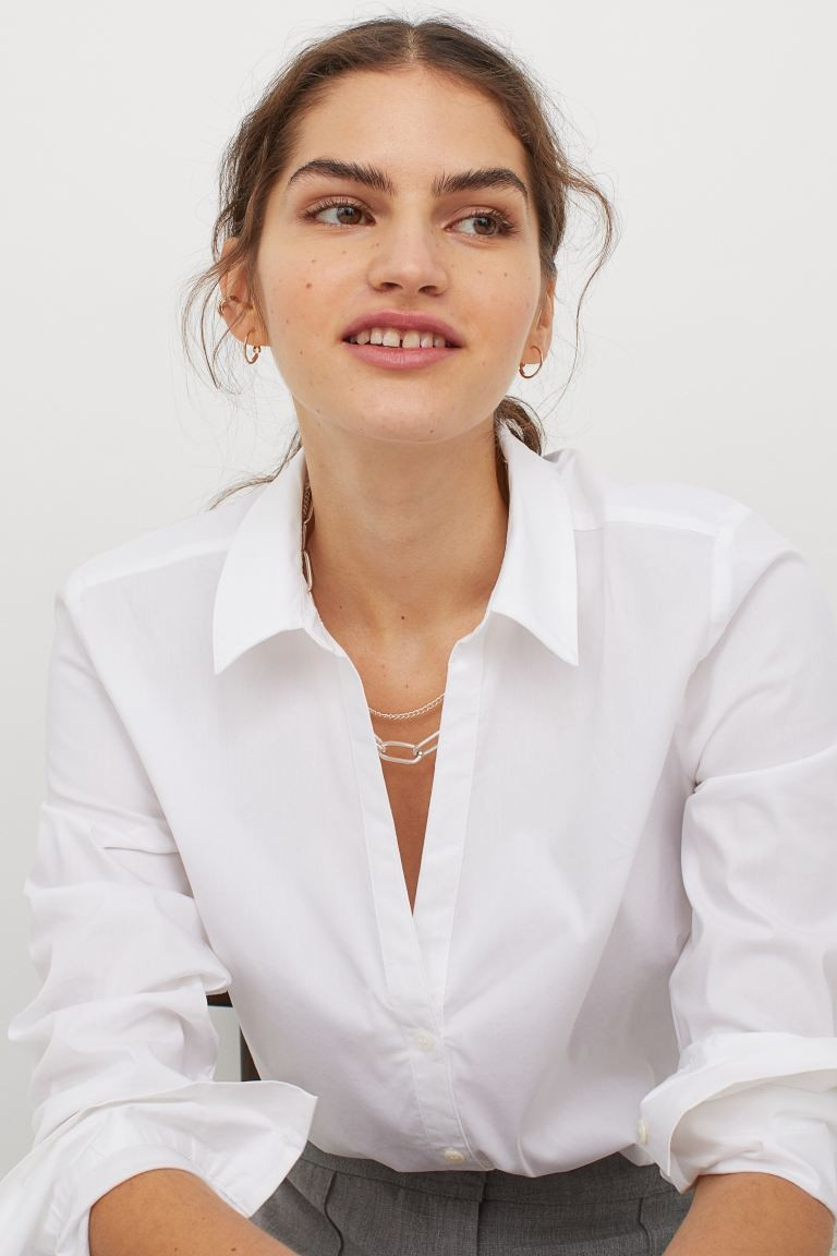 Cotton poplin shirt | H&M (UK, MY, IN, SG, PH, TW, HK)