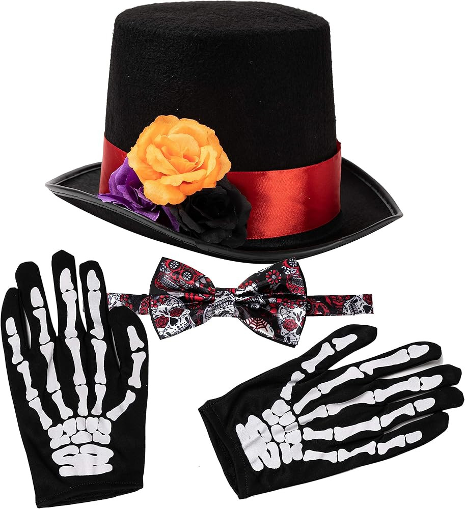 Spooktacular Creations 4 Pcs Halloween Day of the Dead Costume Accessories Set for Men Including ... | Amazon (US)