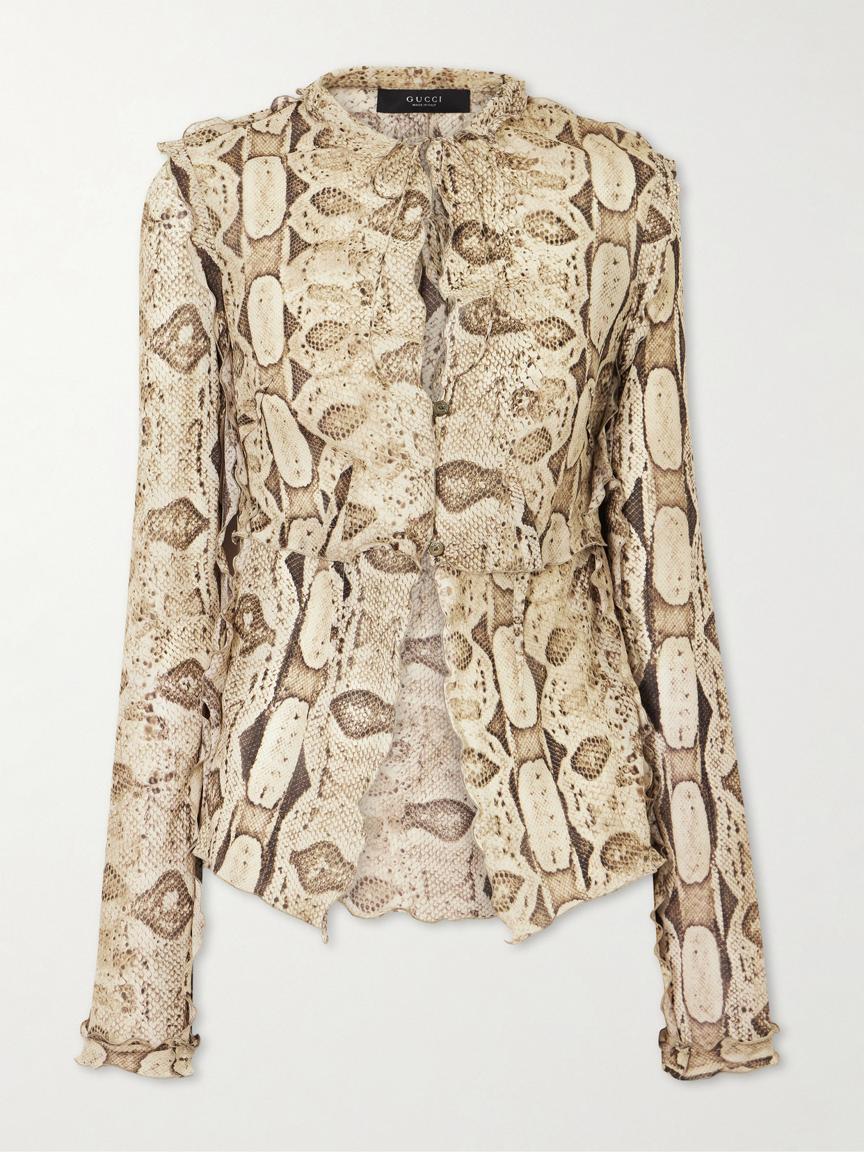 Gucci - Snake-print Silk-chiffon Shirt - Animal Print | NET-A-PORTER (US)