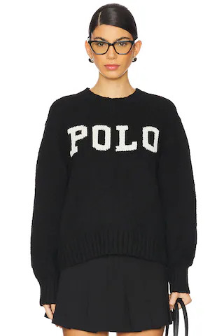 Polo Ralph Lauren Intarsia Long Sleeve Pullover in Black from Revolve.com | Revolve Clothing (Global)