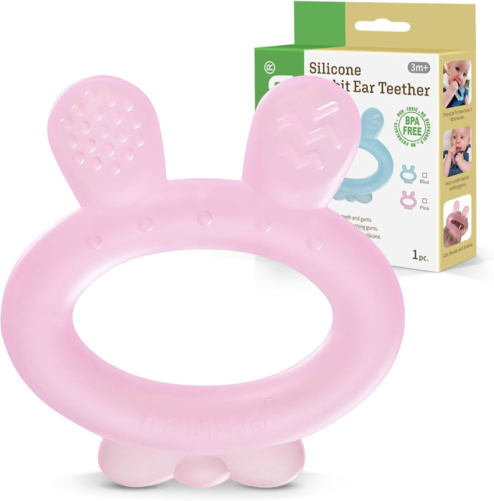 Haakaa Silicone Baby Teether - Rabbit Ear Frozen Teething Toy for Babies 3-6 Months- Cold Teethin... | Amazon (US)