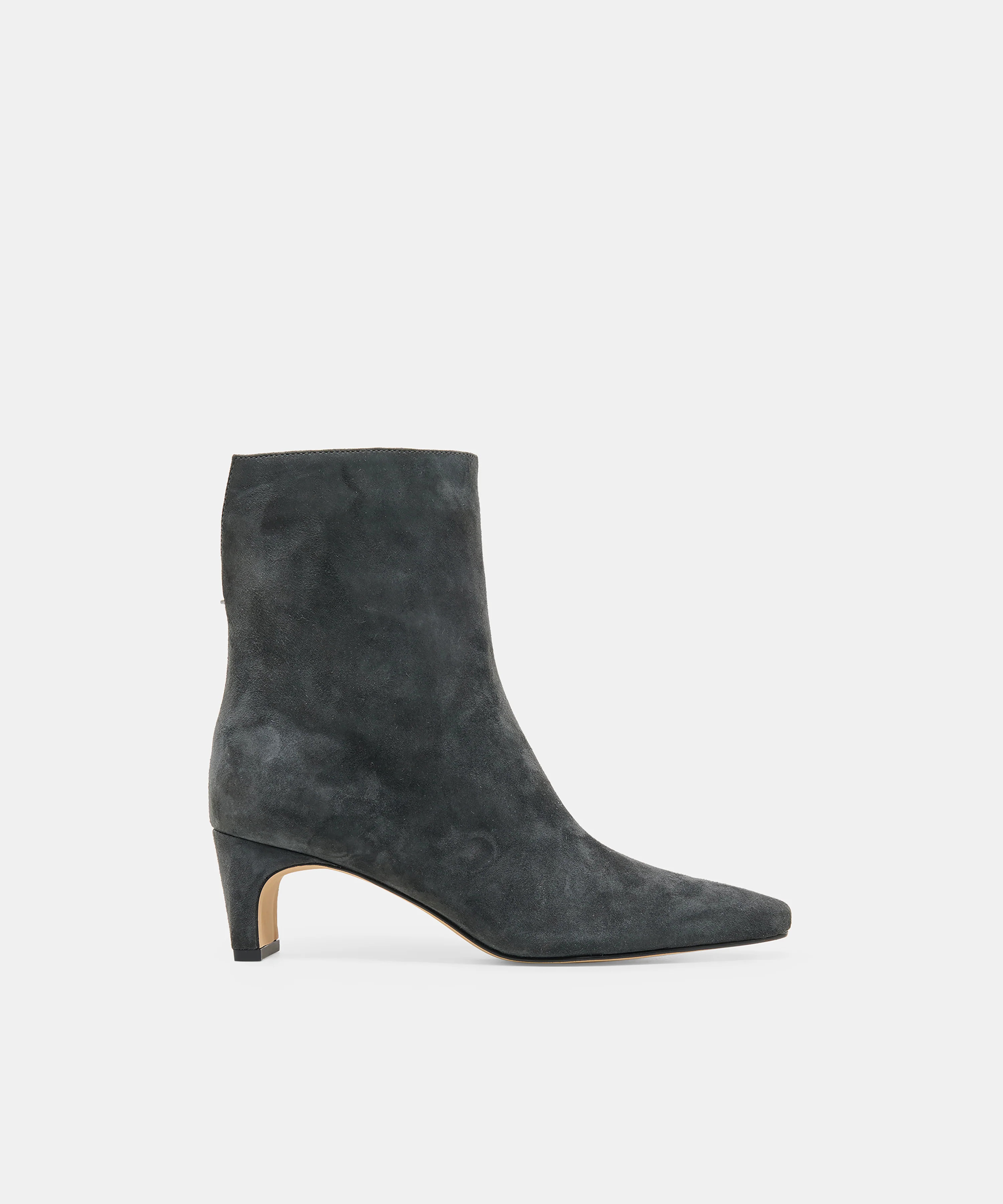 BENNET Anthracite Suede Block-Heel Almond-Toe Booties | Dolce Vita | DolceVita.com
