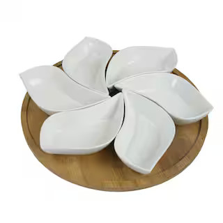 Elama Signature Modern Lazy Susan Appetizer and Condiment Server Set 98596455M - The Home Depot | The Home Depot