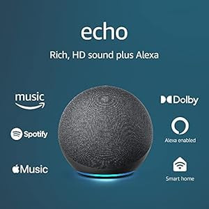 Echo (4th Gen) | With premium sound, smart home hub, and Alexa | Charcoal | Amazon (US)
