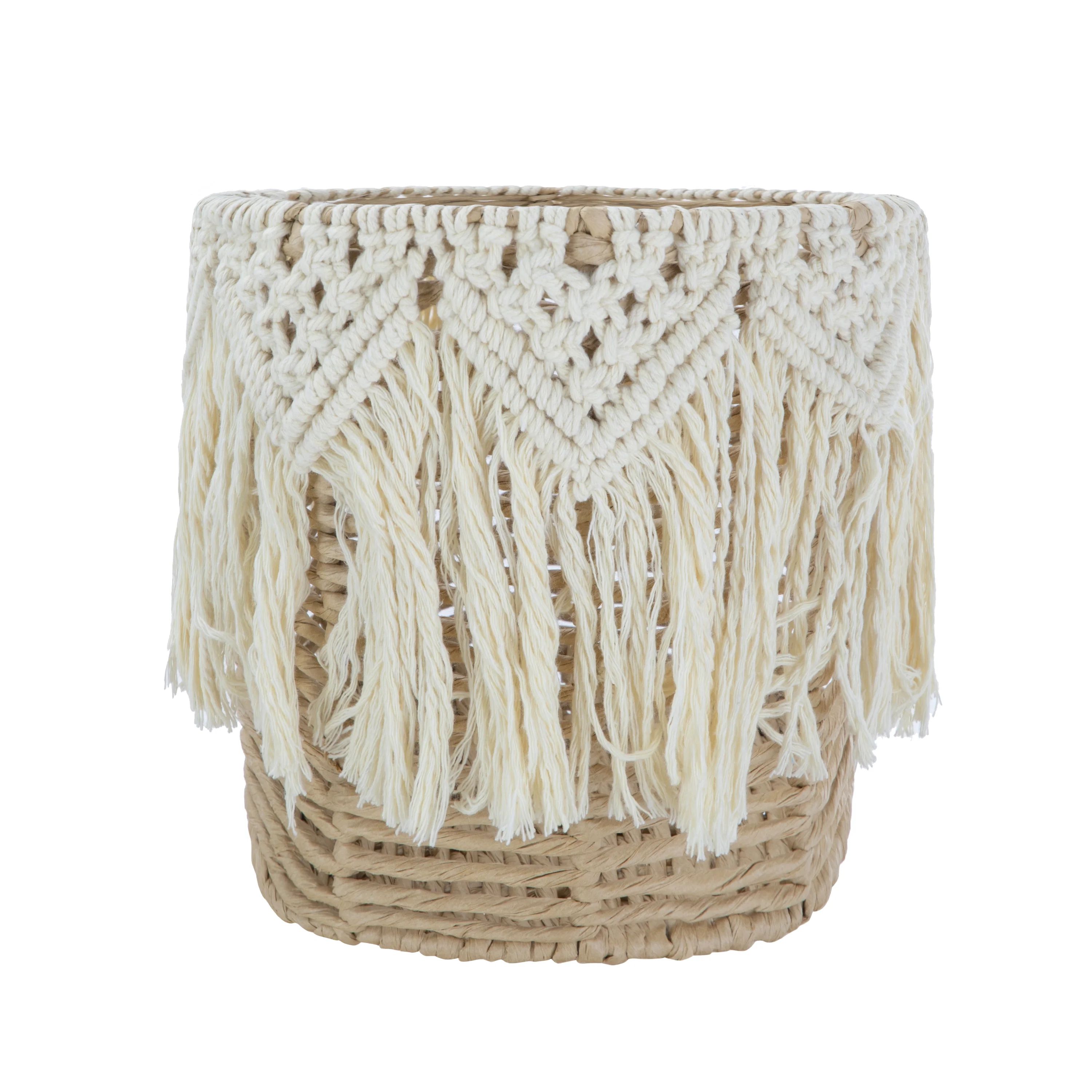 Mainstays Open Weave Tassel Basket - Walmart.com | Walmart (US)