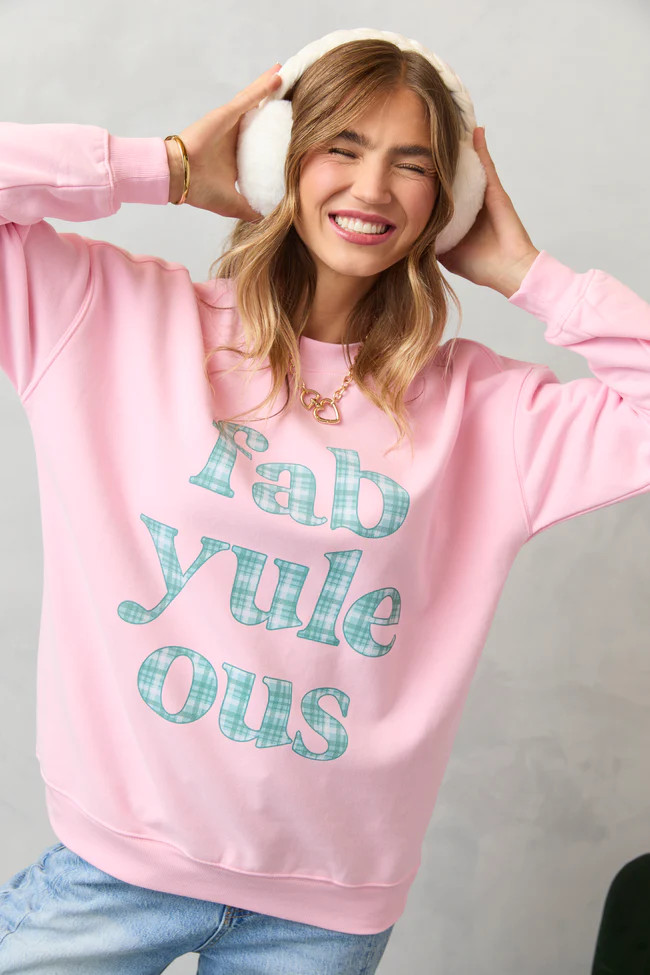 Fabyuleous Light Pink Graphic Sweatshirt | Pink Lily