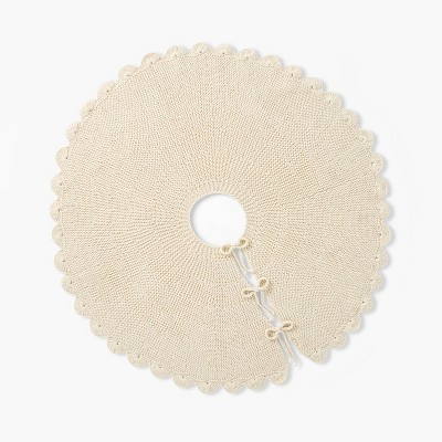 Scalloped Knit Tree Skirt Cream - Threshold™ designed with Studio McGee | Target