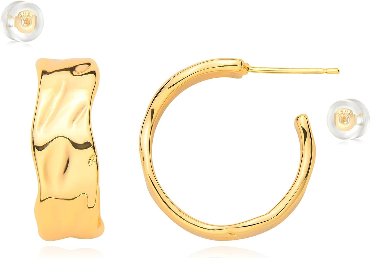 MYEARS Women Hoop Earrings Gold 14K Gold Filled Small Simple Handmade Hypoallergenic Everyday Ill... | Amazon (US)