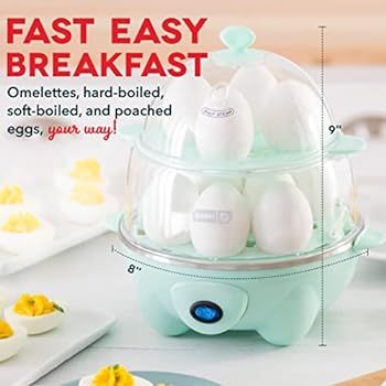 DASH Deluxe Rapid Egg Cooker for Hard Boiled, Poached, Scrambled Eggs, Omelets, Steamed Vegetable... | Amazon (US)