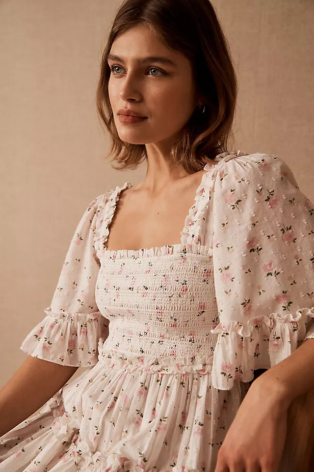 Needle & Thread Bijou Rose Smocked Day Dress | Anthropologie (US)