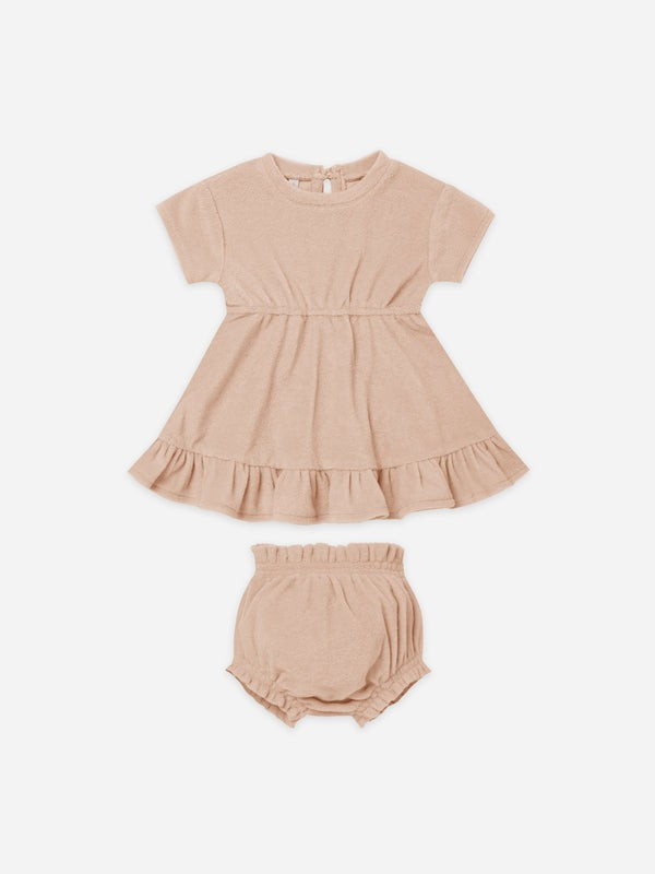 terry dress set | blush | Quincy Mae