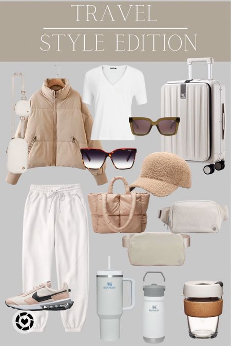 Shop this airport outfit travel look. Puffer jacket, luggage, women’s sweatpants, puffy purse, travel clothes, airport clothes, women’s sunglasses, lululemon belt



#LTKunder50 #LTKstyletip #LTKtravel