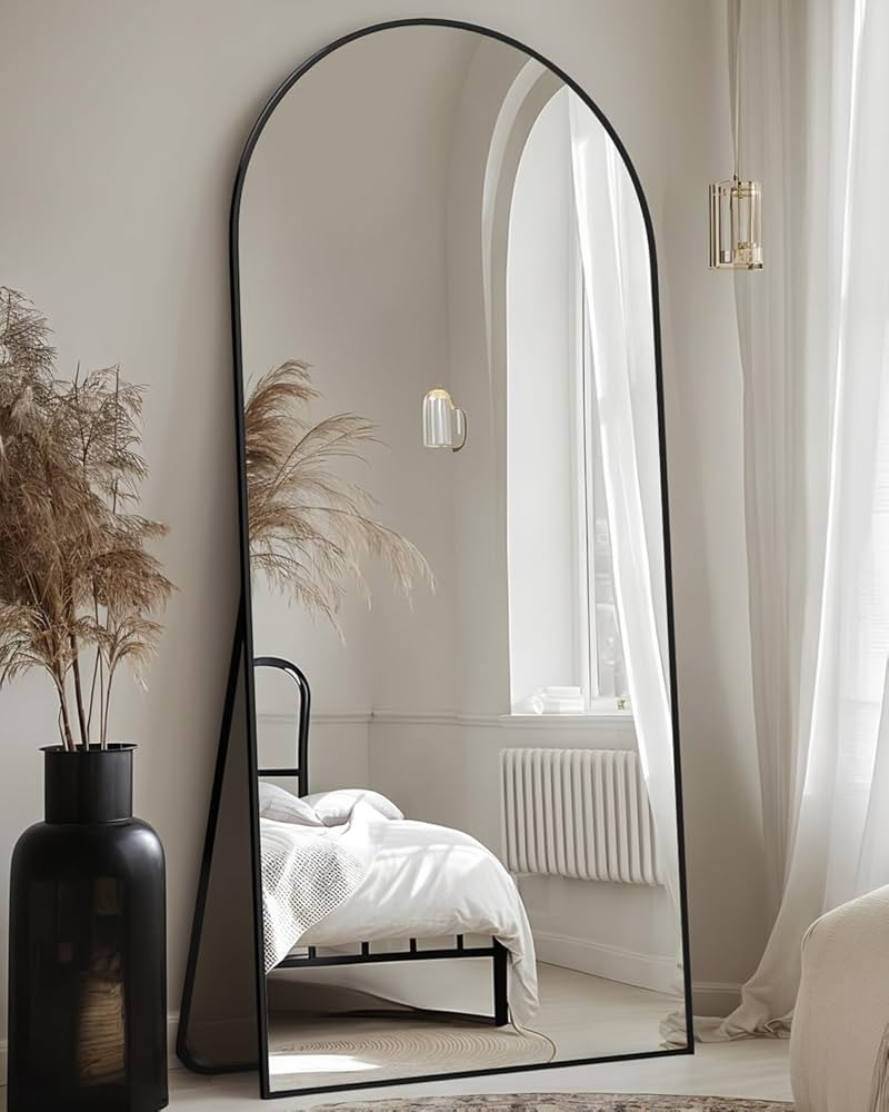 Full Length Mirror with Stand, 68"x26" Arched Full Body Mirror, Large Stand Up Mirrors, Aluminum ... | Amazon (US)