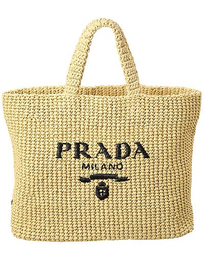 Logo Small Raffia Tote | Rue La La