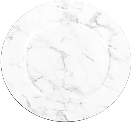 Koyal Wholesale Faux Marble Charger Plates, 4-Pack White Gray Marble Luxury Plates for Upscale Pa... | Amazon (US)