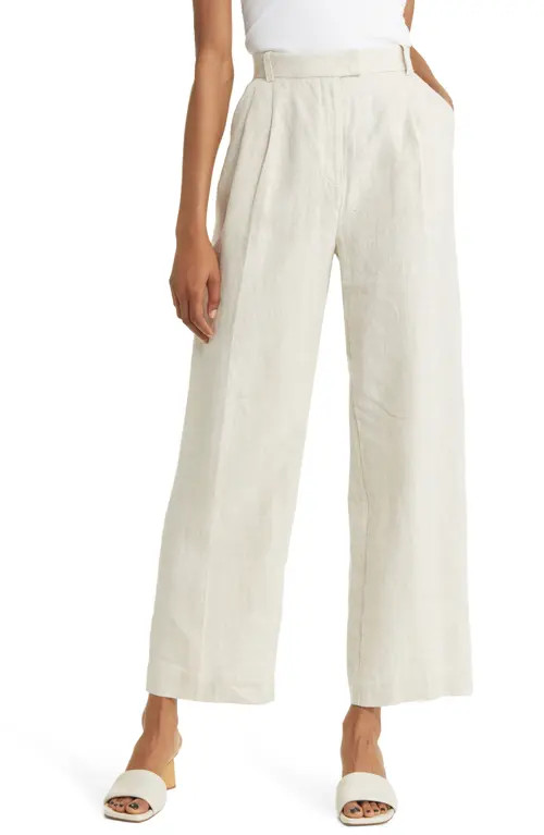 & Other Stories Linen Ankle Pants in Natural Linen at Nordstrom, Size 6 | Nordstrom