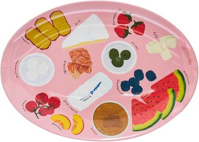 Sophistiplate Melamine Serving Tray by Meg Quinn – Pink Serving Platter for Summer with Placeme... | Amazon (US)