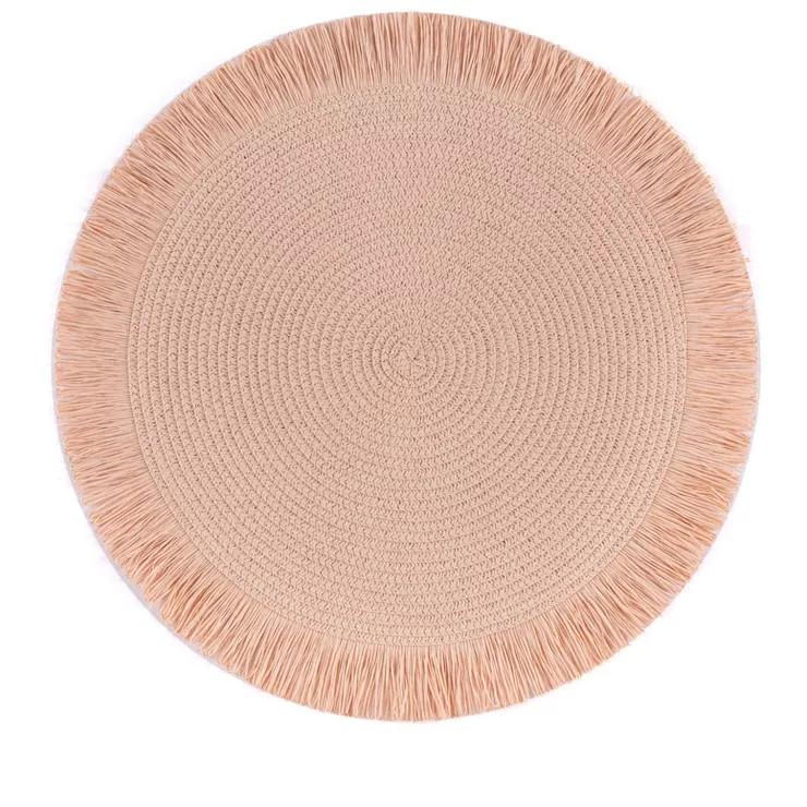 Set of 4 Pink Fringed Placemats - Shiraleah | Target