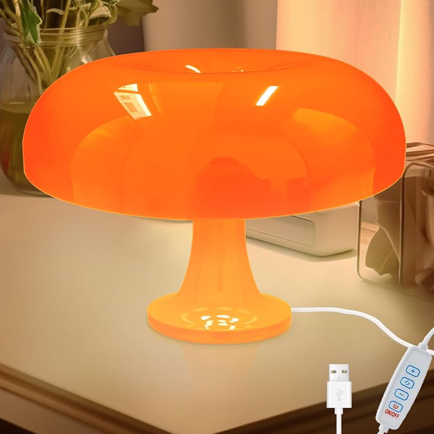 Orange Mushroom Lamp for Room Decoration, Modern Lighting Fixture, 12.9-Inch, Suitable for Bedroo... | Amazon (CA)