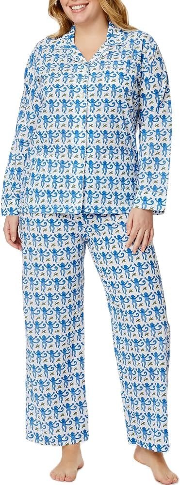 Yiulangde Womens Pajamas Lounge Set Cute Preppy Pj Sleepwear Long Sleeve Cartoon Print Button Shi... | Amazon (US)