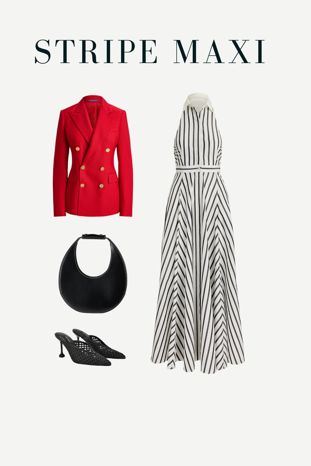 Stripe maxi with a red blazer! Perfect for work or evening out :)  

 #LTKgrwm #LTKootd #LTKWorkwear