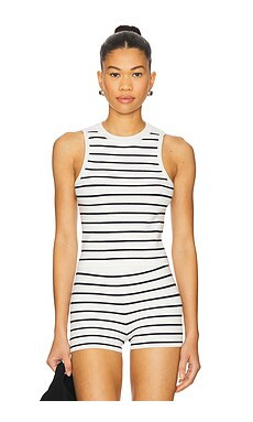 Lovers and Friends Kathleen Knit Tank in Navy & White from Revolve.com | Revolve Clothing (Global)