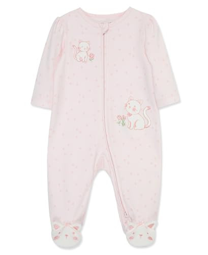 Little Me Baby Girls 100% Cotton Footie Pajamas, Sweet Kitties, Preemie | Amazon (US)
