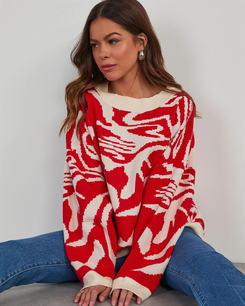 Emile Abstract Mock Neck Sweater | VICI