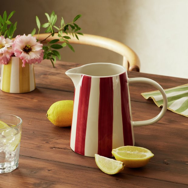 Buy Habitat x Sanderson & National Trust Large Stripe Jug | null | Habitat | Habitat UK