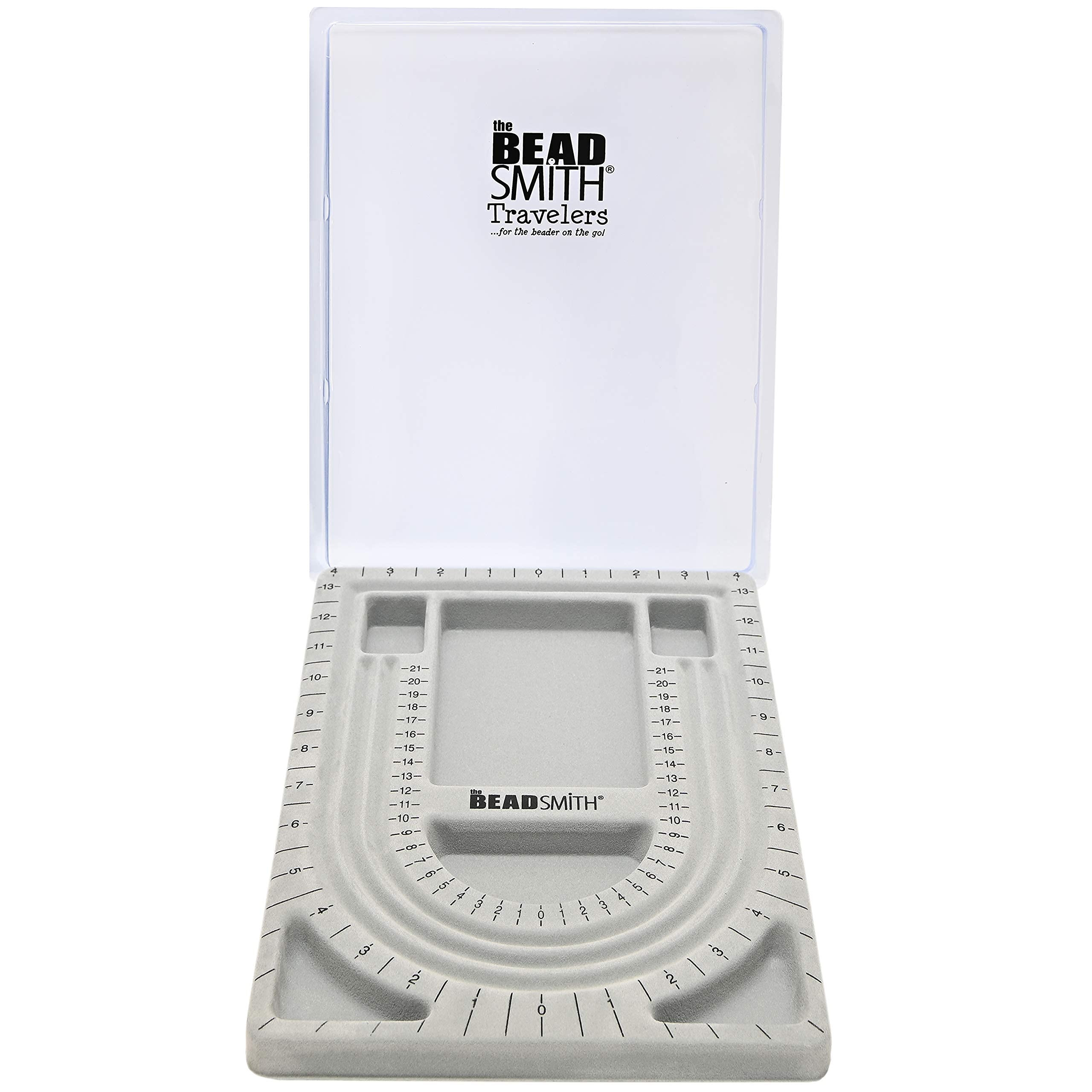 The Beadsmith Bead Board with Cover, Grey Flocked, 3 U-Shaped Channels, 6 Recessed Compartments,1... | Amazon (US)