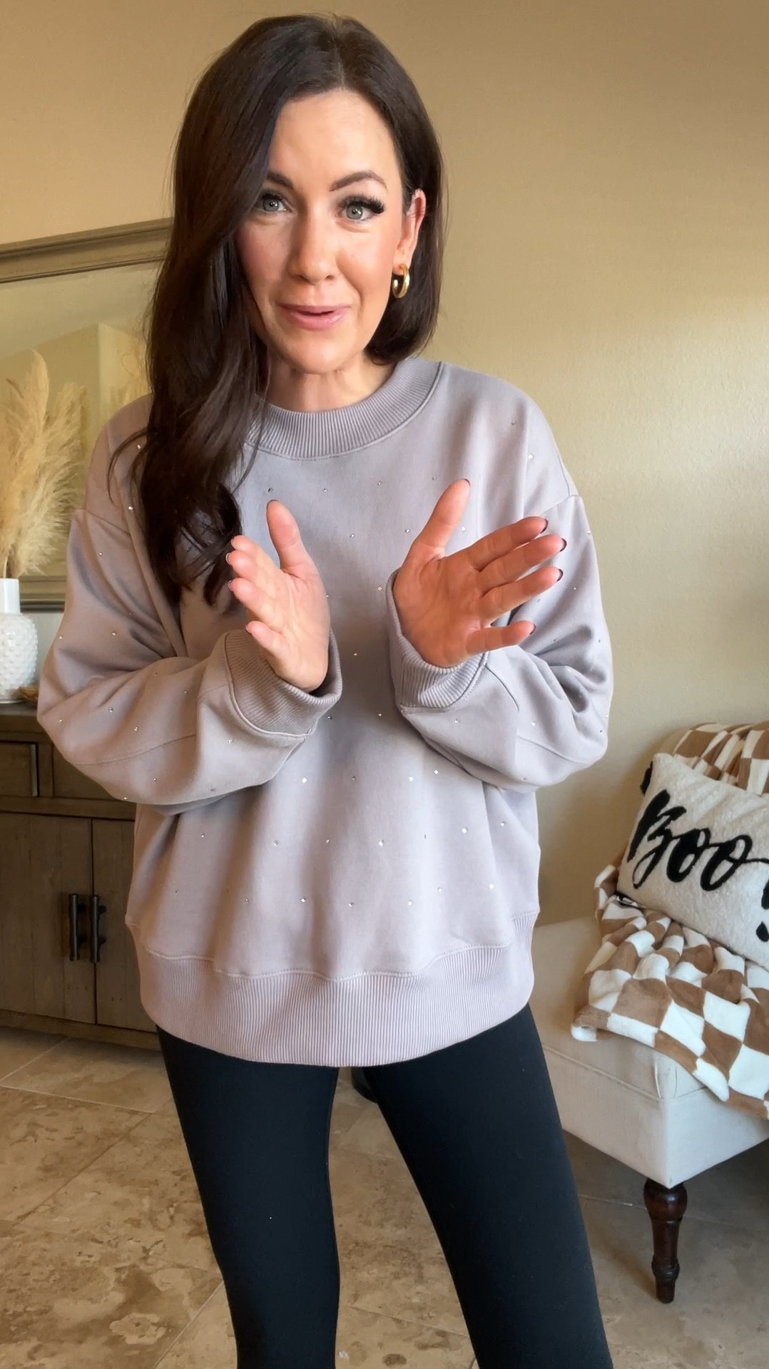 Embellished pullovers from target 30% off currently! Definitely recommend sizing up for an oversize fit. I’m wearing a large. Perfect to pair with leggings or tuck into jeans for an effortless cute holiday outfit.

#LTKSaleAlert #LTKHoliday #LTKSeasonal