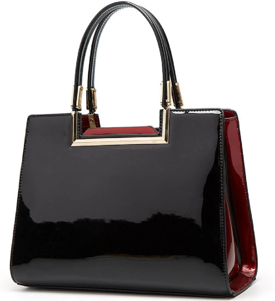 Shiny Patent Leather Handbags Glossy Shoulder Bags Fashion Satchel Purses Party Totes Top Handle ... | Walmart (US)