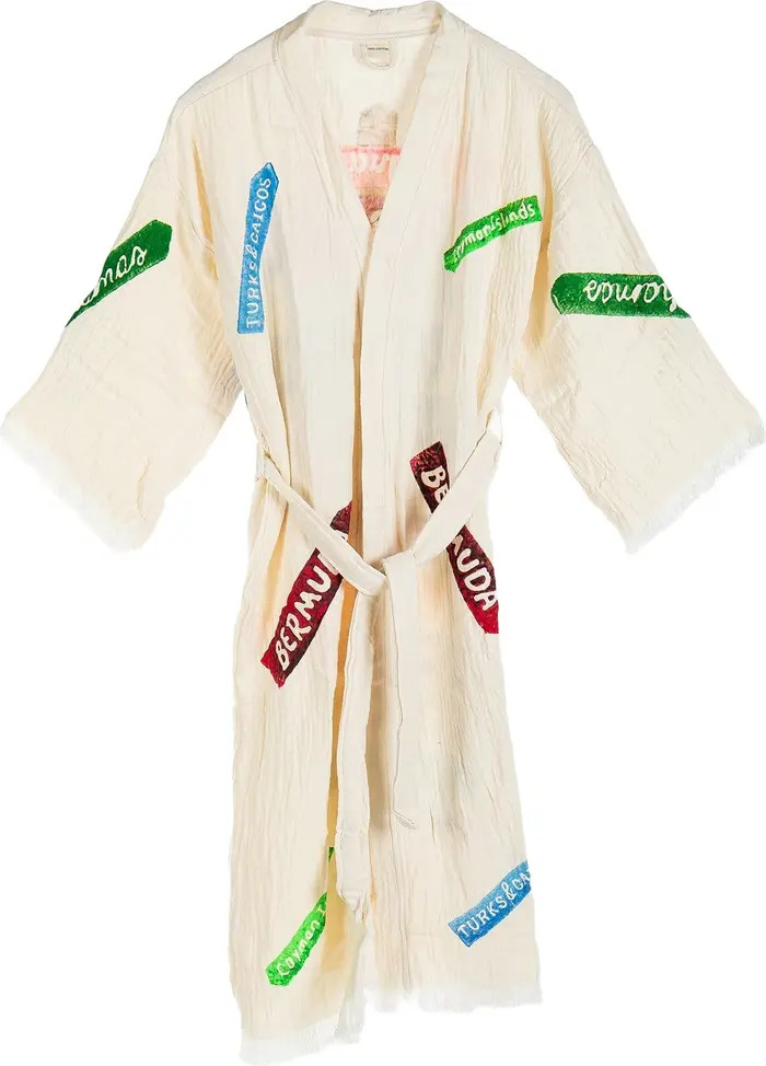 Arwen - Signage Pattern Handmade Cotton Kimono | Nordstrom