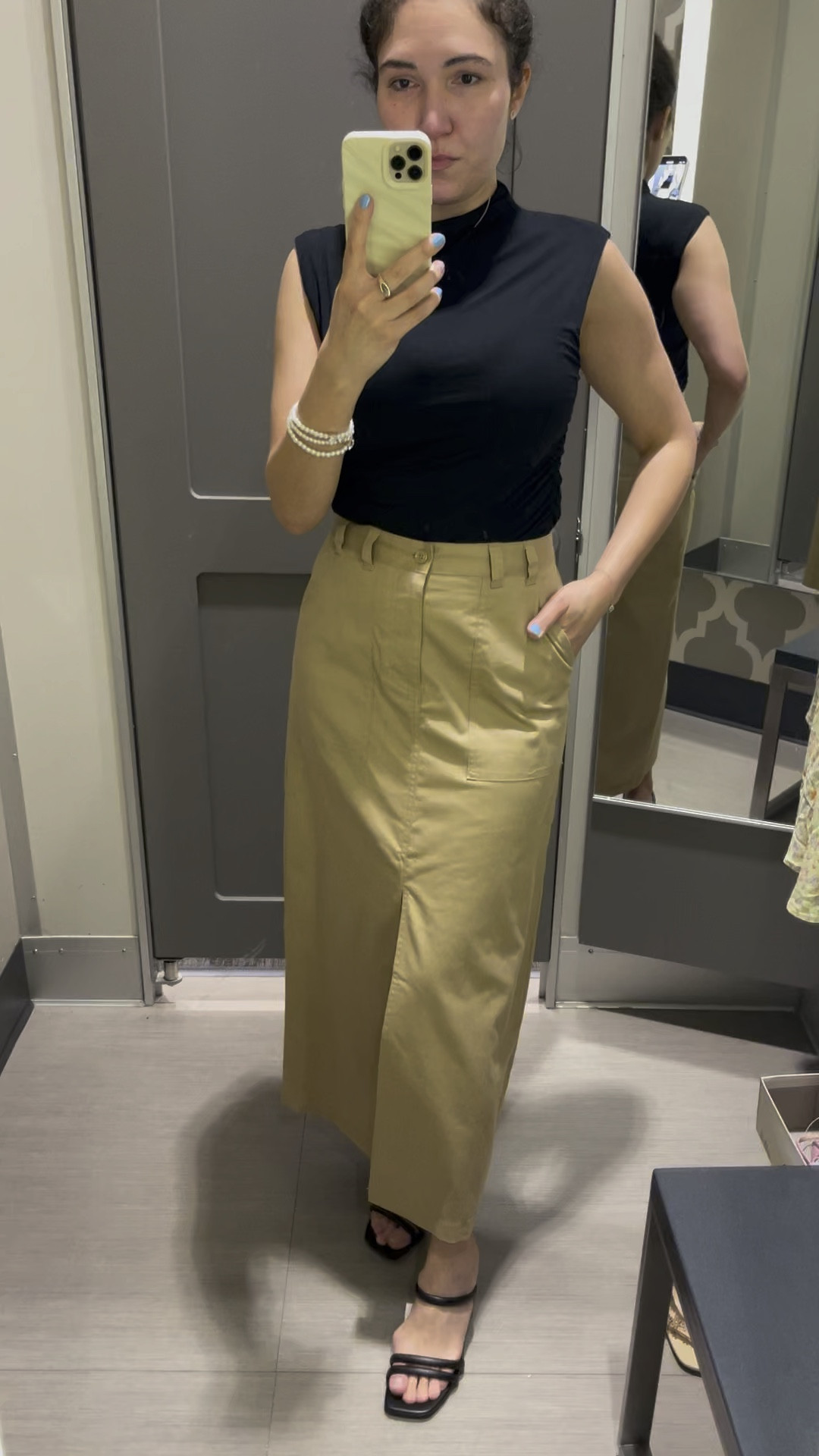 Target fashion, spring outfit, split hem skirt, maxi skirt, utility skirt, black sandals 

#LTKstyletip