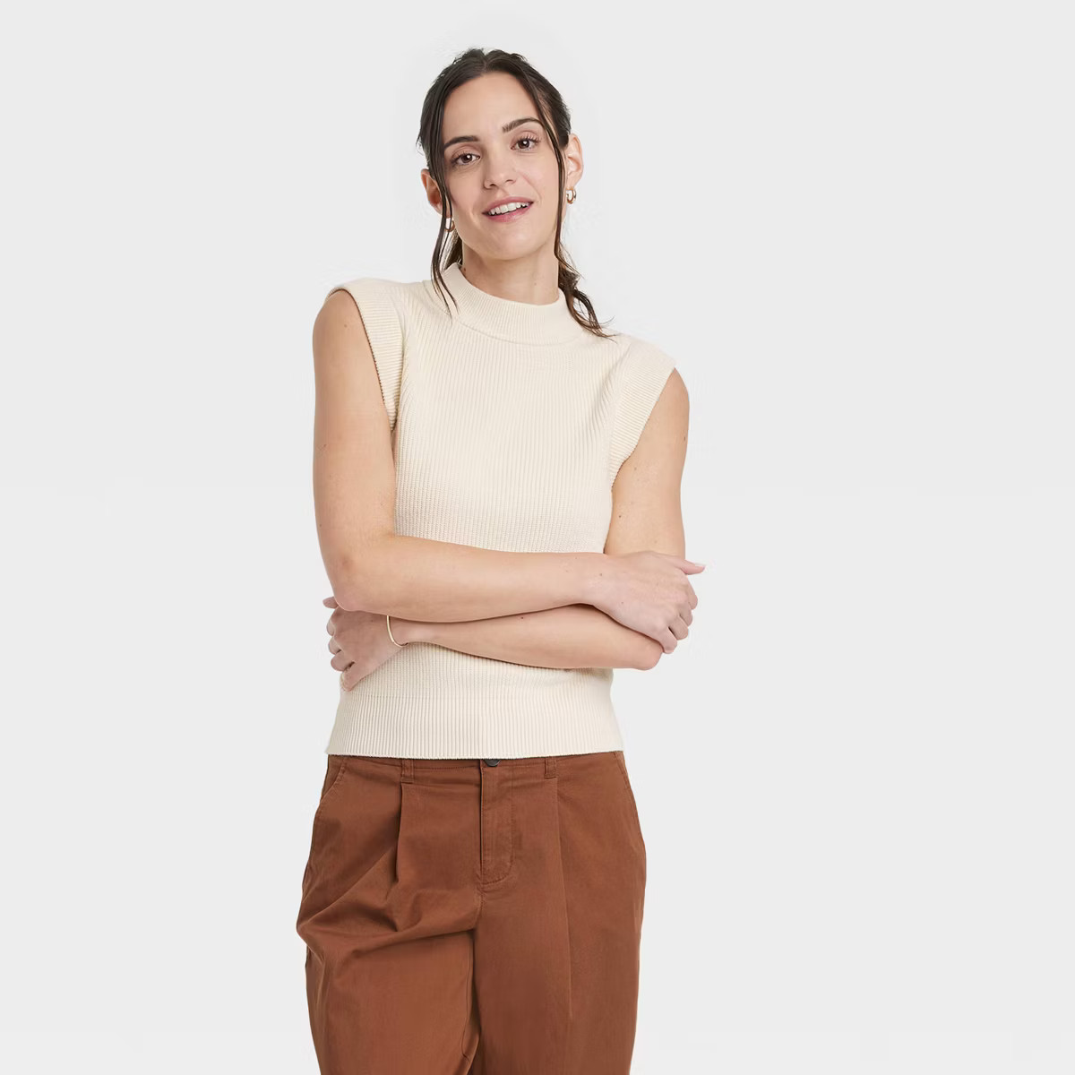 Women's Crewneck Ribbed Sweater Vest - A New Day™ | Target