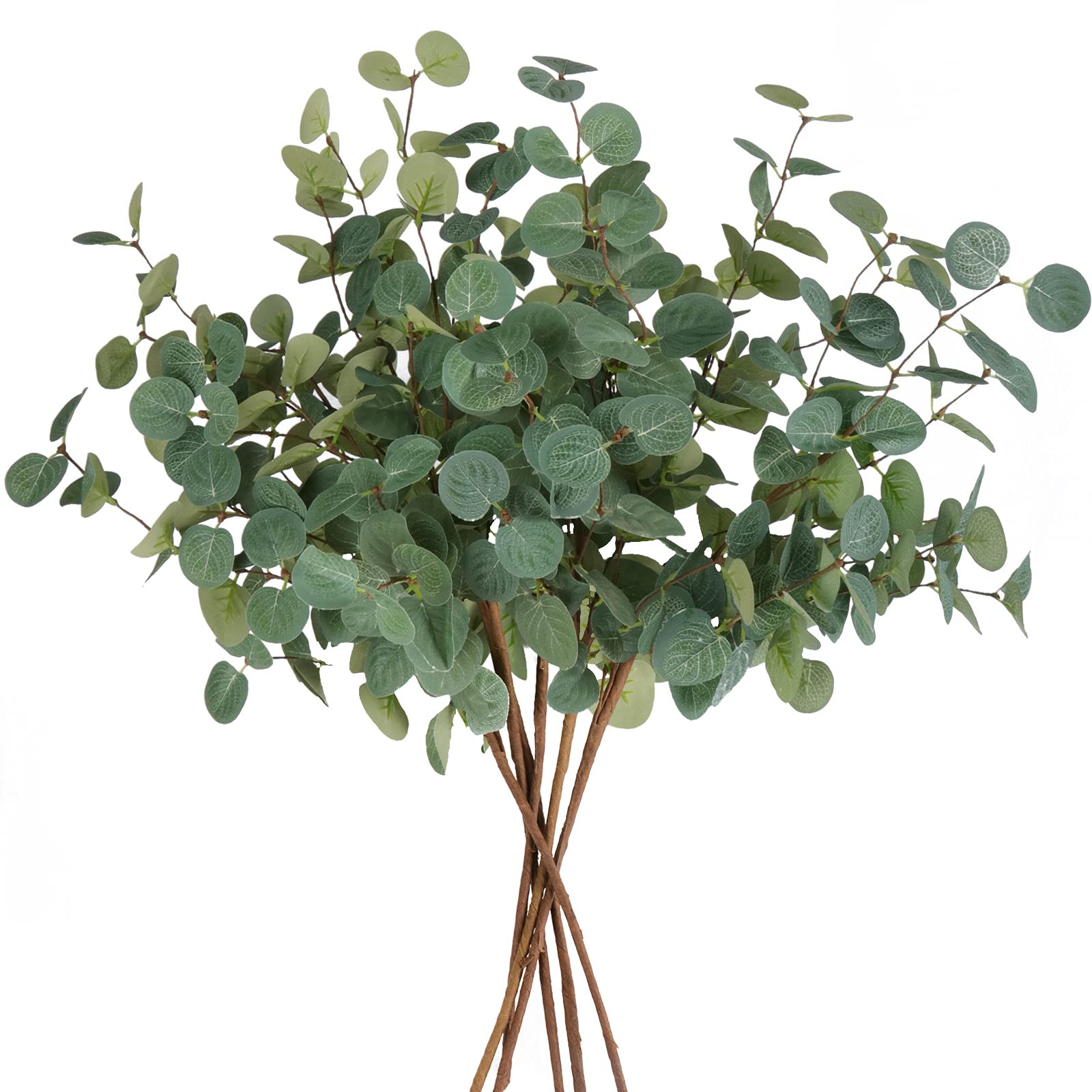 Beferr 6Pcs Artificial Eucalyptus Stems Tall 24" Faux Eucalyptus Branches Fake Greenery Plants St... | Amazon (US)