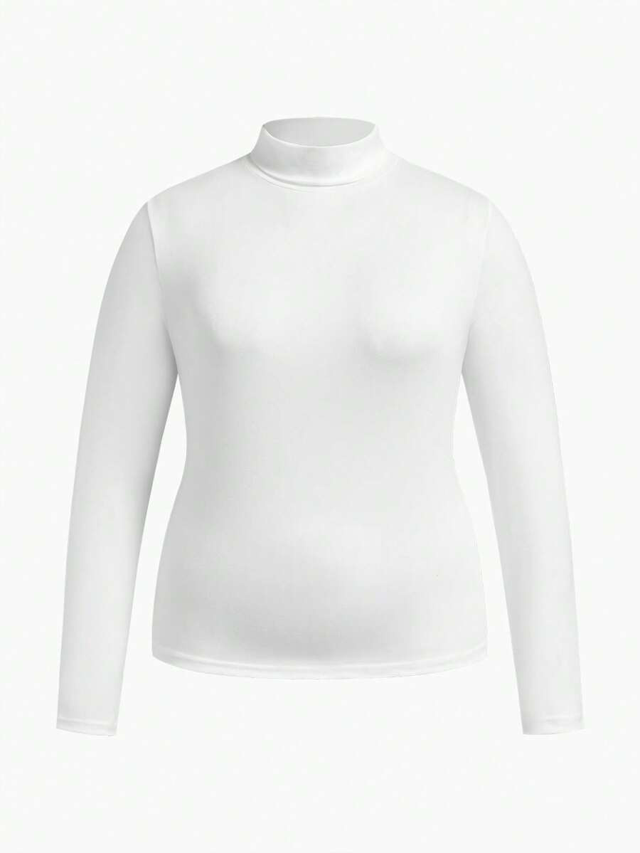 MOTF PREMIUM PLUS SOLID MOCK NECK SLIM FIT T-SHIRT | SHEIN