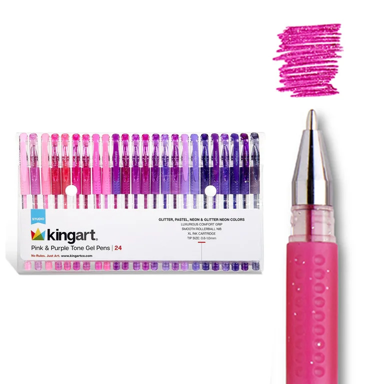 Gel Pens, Soft Grip, 24 Pink & Purple Tone Colors | Walmart (US)