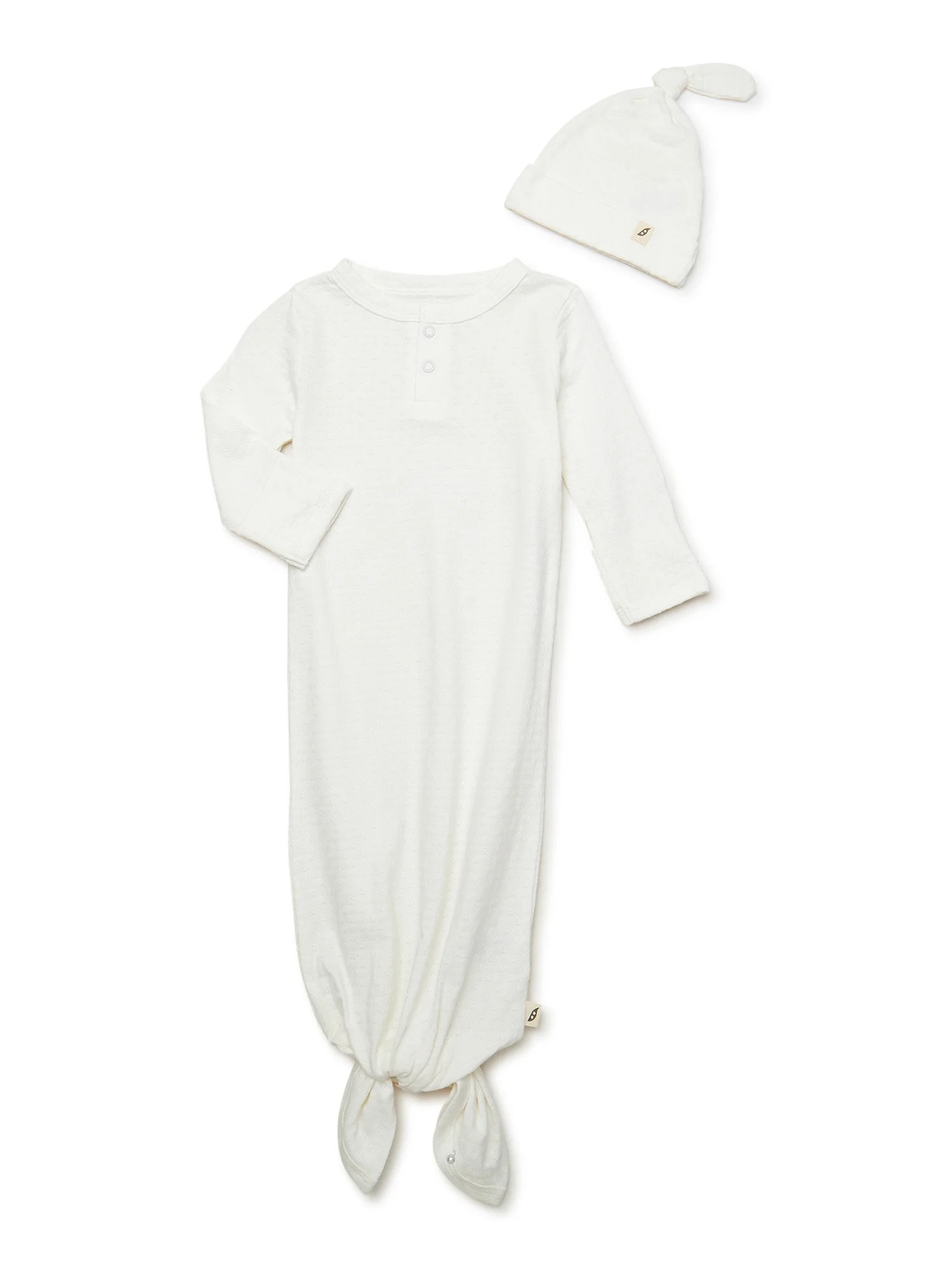 easy-peasy Baby Organic Gown and Hat Set, 2-Piece, Newborn-6/9 Months | Walmart (US)