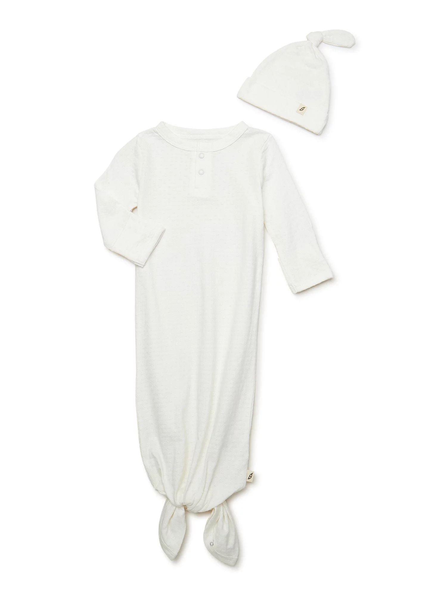 easy-peasy Baby Organic Gown and Hat Set, 2-Piece, Newborn-6/9 Months | Walmart (US)