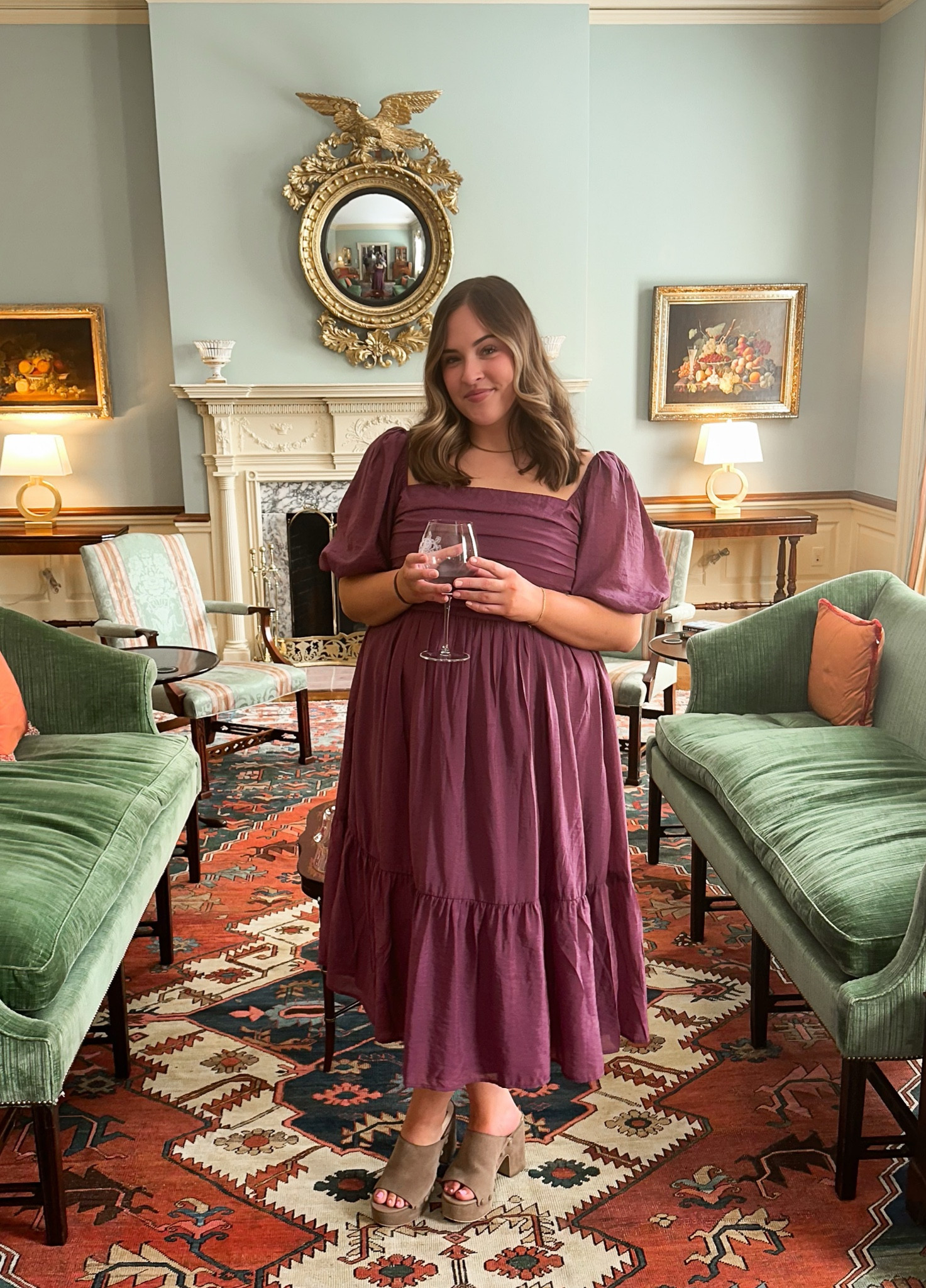 Floaty midi dress with sleeves store