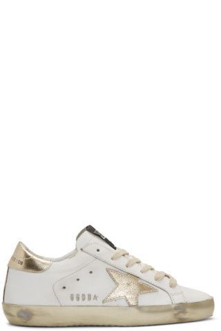 White & Gold Superstar Sneakers | SSENSE 