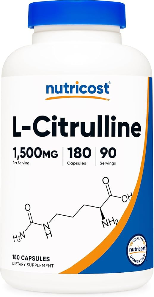 Nutricost L-Citrulline 1500mg, 180 Capsules - 750mg Per Capsule, Gluten Free, Non-GMO, Packaging ... | Amazon (US)