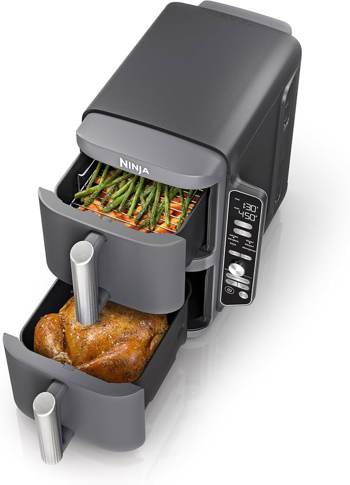 Ninja SL401 DoubleStack XL 2-Basket Air Fryer, DoubleStack Technology Cooks 4 Foods at Once, Comp... | Amazon (US)