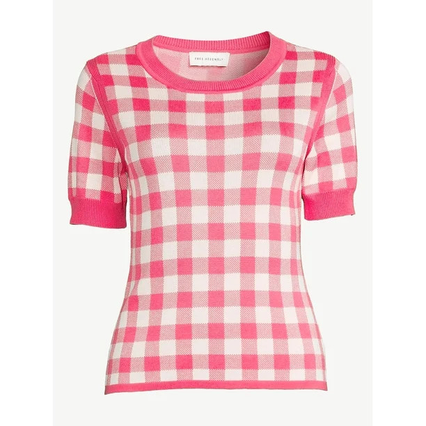 Free Assembly Women's Sweater Tee with Cuffed Short Sleeves, Lightweight | Walmart (US)