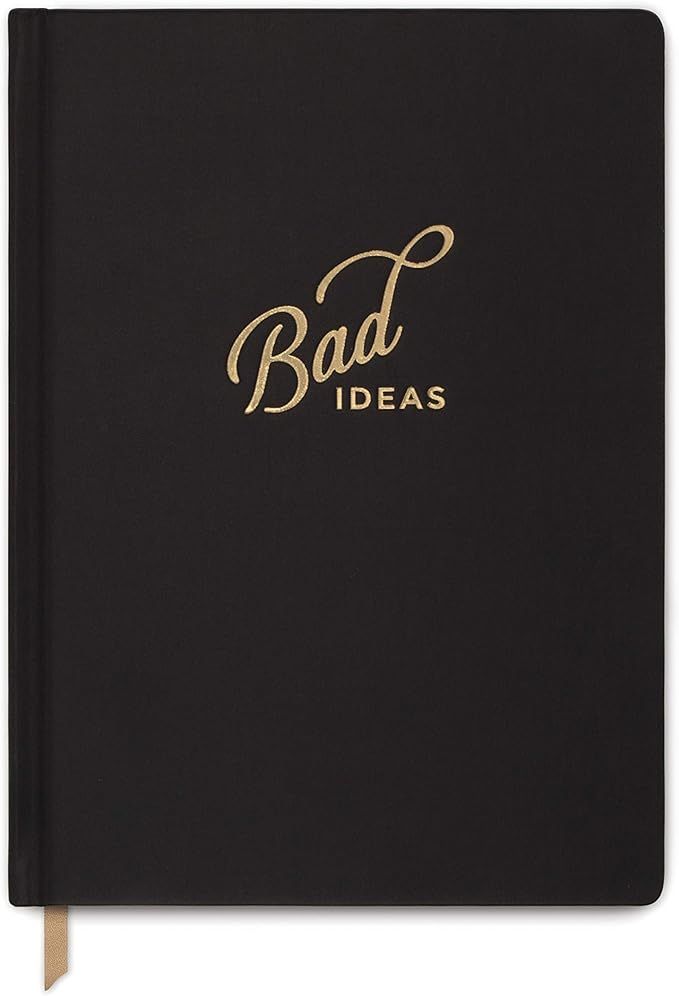 Designworks Ink "Bad Ideas" Black 8.5" x 10.25" Jumbo Journal Notebook with Cloth Cover, Gold Acc... | Amazon (US)
