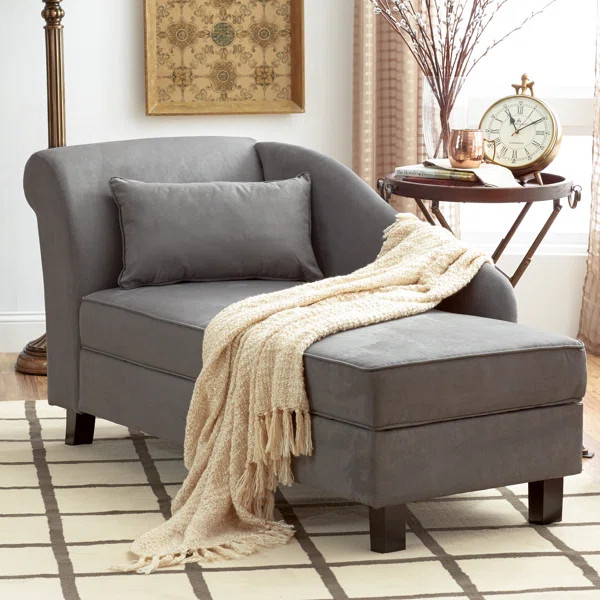 Verona One Left-Arm Chaise Recessed Arms Chaise Lounge with Storage | Wayfair North America