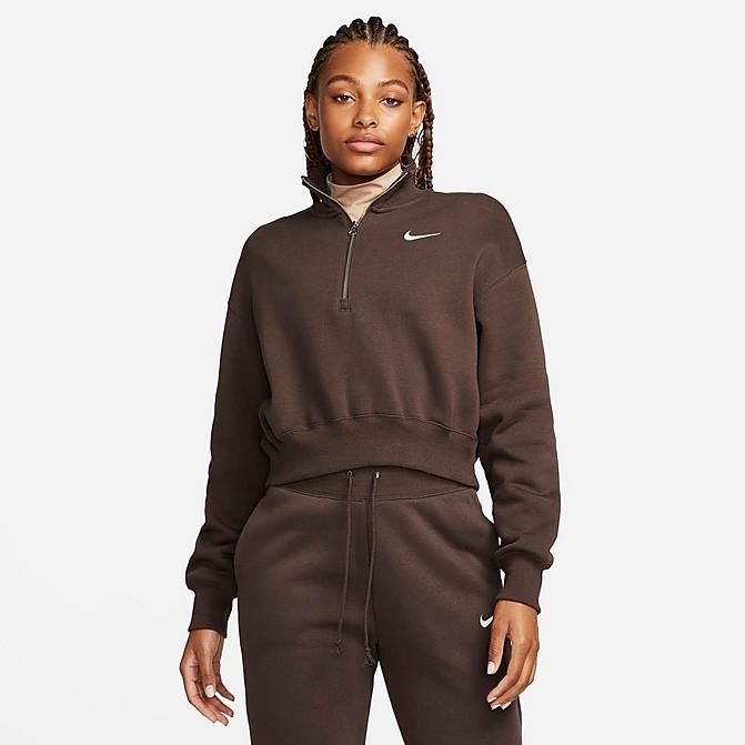 Women's Nike Sportswear Phoenix Fleece Oversized Half-Zip Crop Sweatshirt | Finish Line (US)